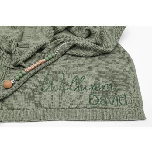 Personalized 2 Piece Baby Set, Embroidery Baby Blanket, Custom baby gift, Baby gift set, Personalized pacifier clip, Newborn gift