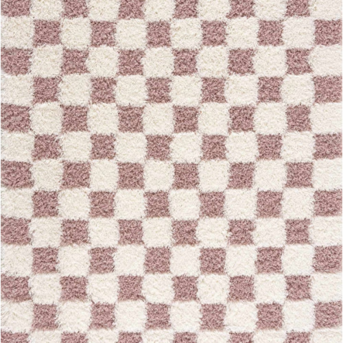 Atira Pink Checkered Shag Rug | Pink Checkered Shag Rug