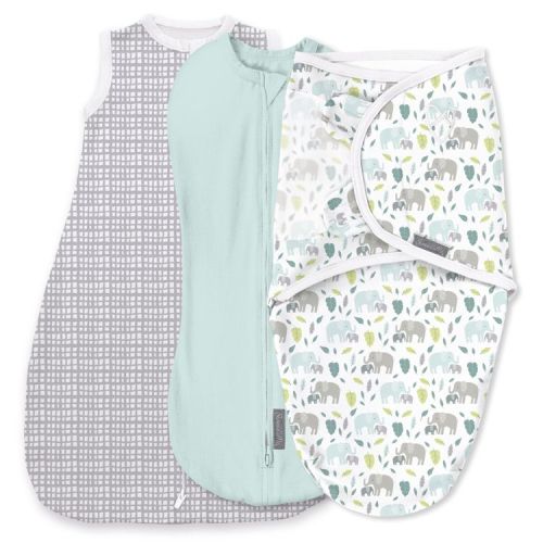 SwaddleMe by Ingenuity Comfort Pack Baby Elephant Baby Swaddle Wrap - S - 0-3 Months - 3pk