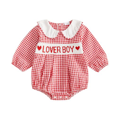 Socutebabe Baby Girl 4th of July Outfit Newborn Fourth of July Bubble Romper Short Sleeve Smocked Onesie Cute Summer Clothes