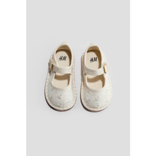 LINEN-BLEND MARY JANES