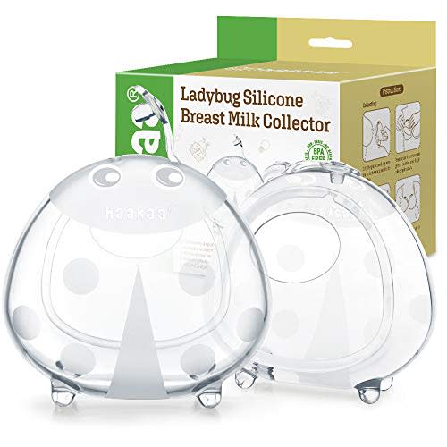 haakaa Ladybug Breast Milk Collector Wearable Breast Shells Nursing Cups Breastmilk Saver for Large Milk Supply, Reusable, Extra-Soft & Friendly-Skin (150ml, 2 Pcs) B0