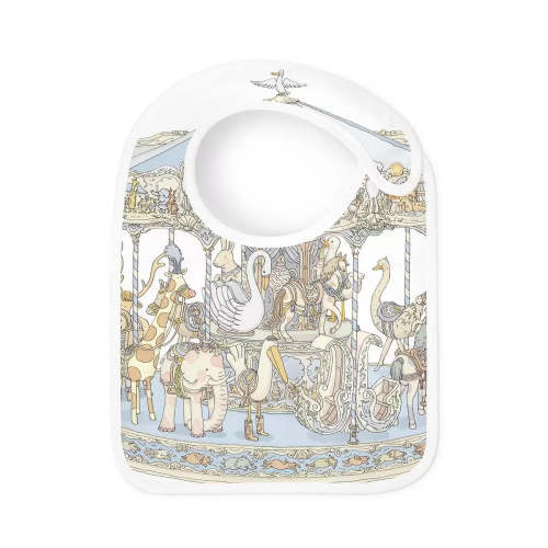 Satin bib – Carousel Blue