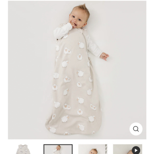 4 Season® Classic Baby Sleeping Bag, Merino Wool & Organic Cotton, Sheep