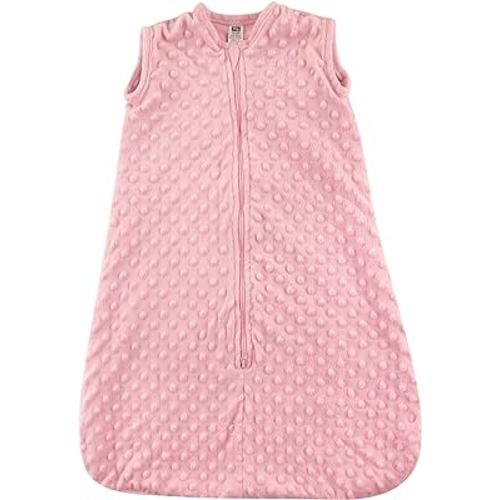 Hudson Baby Unisex Baby Plush Sleeping Bag, Sack, Blanket, Light Pink Dot Mink, 0-6 Months