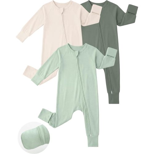 Yoofoss Viscose From Bamboo Baby Pajamas Footless & Footed baby Sleepers, 2-Way Zipper Soft Toddler Romper for Boys Girl