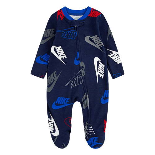 Newborn Baby Nike Logo Full-Zip Footed One Piece Coverall Color: Midnight Navy Size: 6 MONTHS
