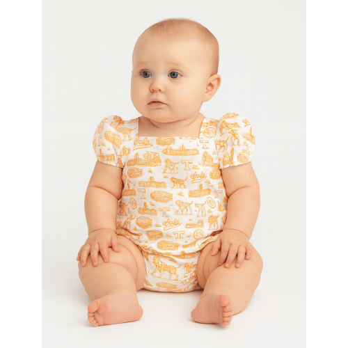 Toile Puff Sleeve Onesie – Stewart Simmons