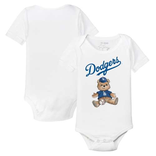 Infant Los Angeles Dodgers Tiny Turnip White Teddy Boy Bodysuit