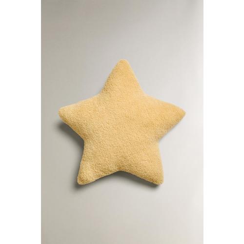 KIDS’ LARGE FAUX SHEARLING STAR CUSHION - Lime green | ZARA United States