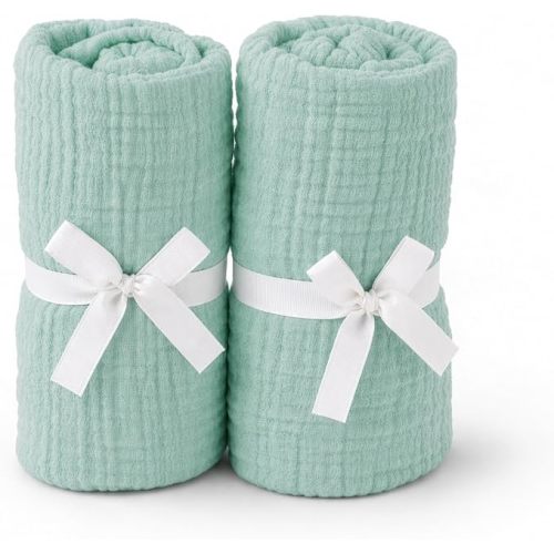 Newton Crib Sheet 2-Pack, Organic Gauze - Aqua Mint