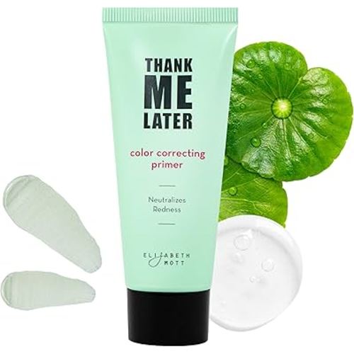 Elizabeth Mott Thank Me Later Color Correcting Face Primer - Niacinamide and Cica Soothes and Neutralizes Uneven Skin Tone and Facial Redness - Grips Makeup for Long-Lasting Wear - Cruelty-Free, 30g