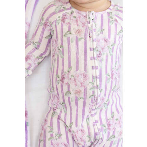 Lila's Lilacs Bamboo Waffle Convertible Zip Romper