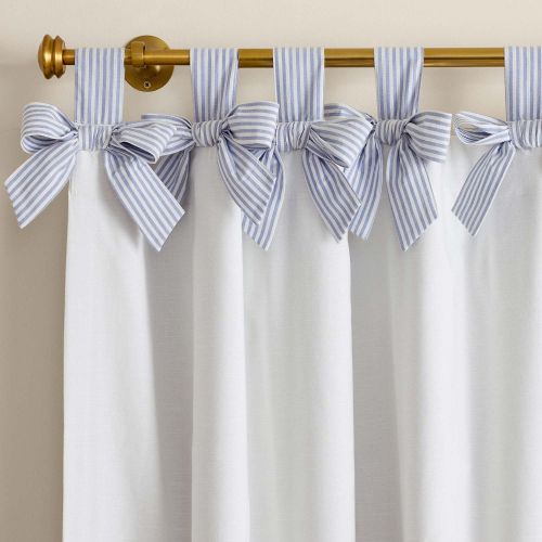 Bow Blackout Curtain, Cotton, Cream | Pottery Barn Teen
