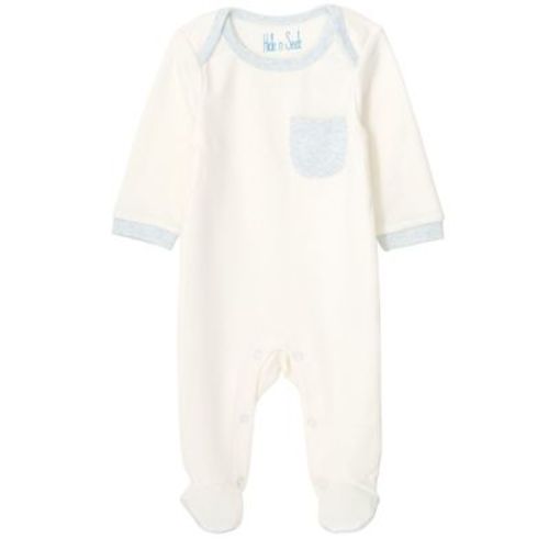 Cozeeme Newborn Baby Boys Sleep N' Play Coverall White / Baby Blue 0-3 Months