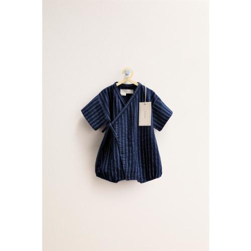 ZARA TIMELESS - STRIPED KIMONO ROMPER - Indigo | ZARA Iraq