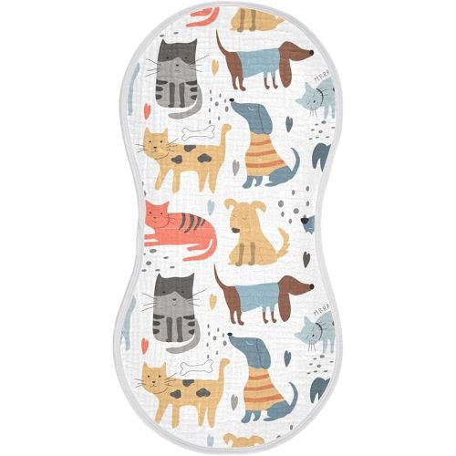 vvfelixl Muslin Burp Cloths Different Dogs Cats Baby Washcloths for Baby Girl Boys 2 Pack