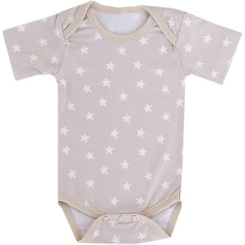 Copper Pearl Short Sleeve Bodysuit Baby: Ultra Soft Bodysuits for Newborns, Boys, Girls, and Infants - Stylish, Comfortable, Overlap Shoulders, Premium Knit Fabric - Twinkle, 0-3 Months