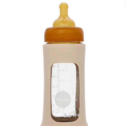 Wide Neck Baby Glass Bottle with Sleeve 250ml/8.5oz Single-Pack – Heveaplanet.com