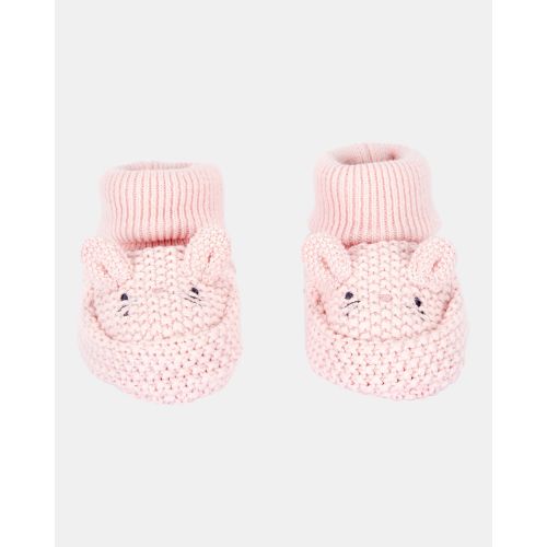 Baby Bunny Crochet Booties - Pink