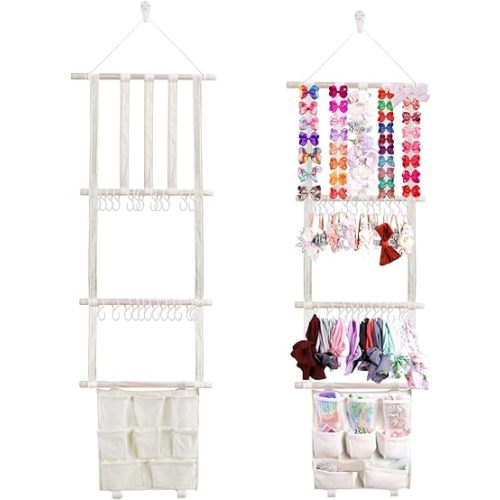 OOSAKU Headbands Holder for Girls Baby Hair Accessories Organizer Storage Wall Hanging Decor for Toddler Girls Room Wall Door Closet Hair Bows Organizer