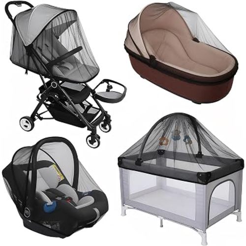 2 Pcs Baby Mosquito Net for Stroller, Baby Bug Net for Stroller Breathable and Portable Insect Netting for Travel Mini Crib Bassinet Cradle