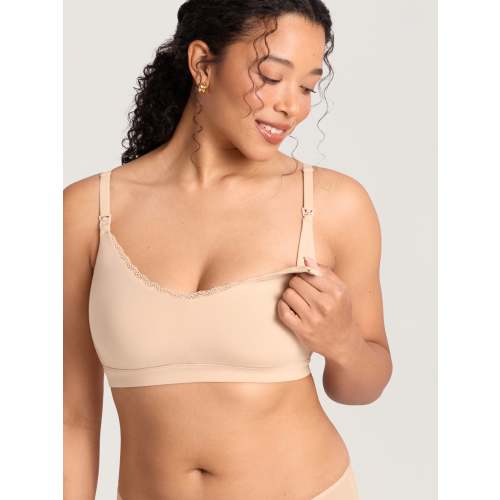 Cotton Lace Trim Nursing Bralette