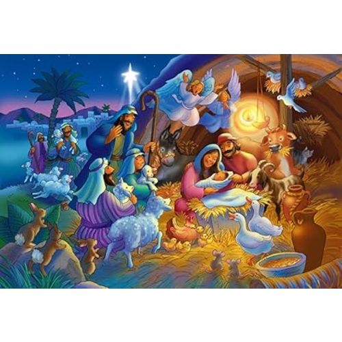 Vermont Christmas Company Heavenly Night Jigsaw Puzzle 100 Piece, Large Pieces Perfect for Kids and Seniors