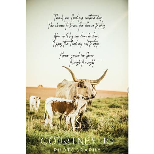 Now I lay me down to sleep nursery prayer // Cowboy Nursery // Western Nursery // Longhorn Nursery // Digital File // .JPG DOWNLOAD ONLY