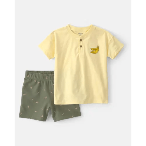 Toddler Boy 2-Piece Banana Top & Short Set - Yellow/Green | Carter's