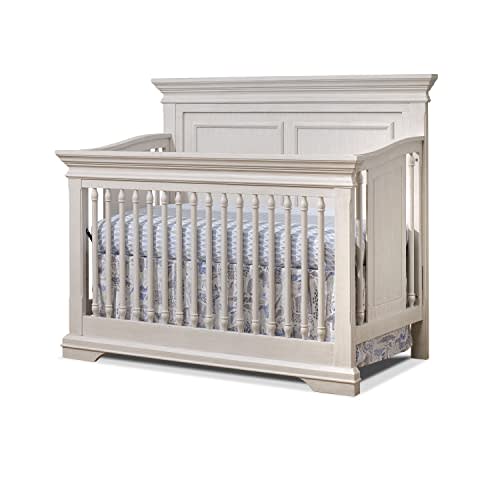 Sorelle Furniture Portofino Crib,Classic 4-In-1 Convertible Crib,Brushed Ivory Crib Made of Wood,Non-Toxic Finish, Wooden Baby Bed,Toddler Bed,Childs Daybed and Full-Size Bed-Ivory