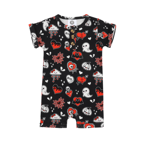 Heart & Cobweb shortie romper – Metallimonsters