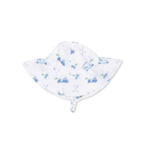 Muslin Wide Brim Sunhat, Baby Golf Carts Blue