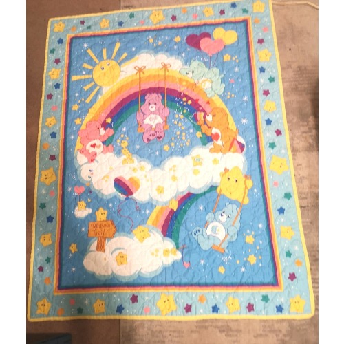 Vintage Care Bear Baby Blanket 41" x 33"