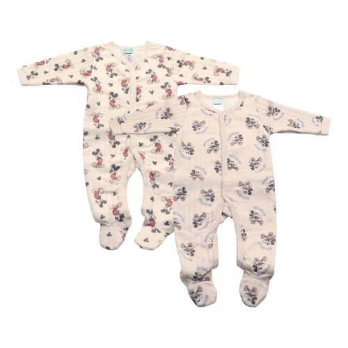 Disney Clothes Baby Boys 2-Pack Quilted Footed Coveralls - Mickey Mouse, Winnie the Pooh and Dumbo (0/3M-6/9M)