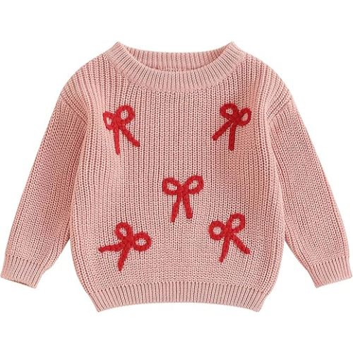 Baby girl pink bows Sweater 0-6M