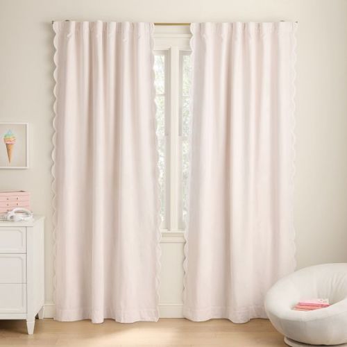 “Green” Hill House Home Clematis Scallop Blackout Window Panel | Pottery Barn Teen