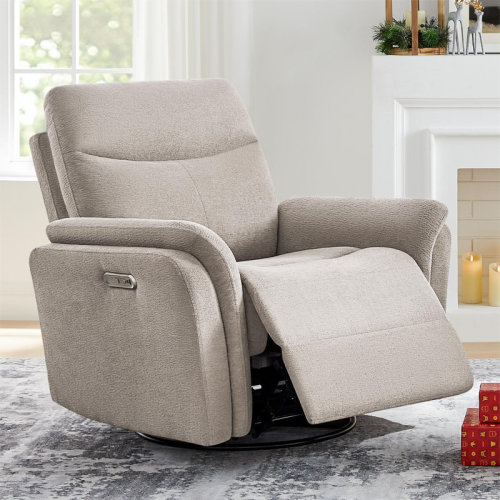 Red Barrel Studio® 37" Upholstered 3 In 1 Swivel Glider Power Recliner & Reviews | Wayfair