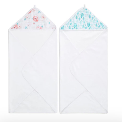 Full Bloom Cotton Muslin Hooded Towel 2pk | aden + anais
