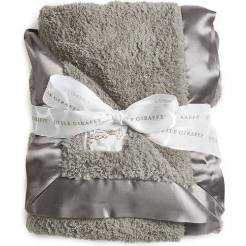 Little Giraffe Chenille Blanket, Charcoal