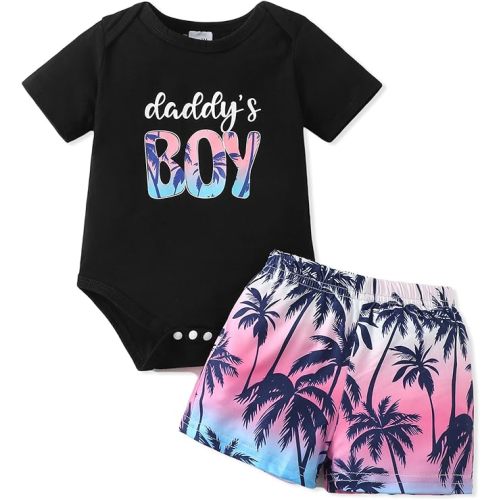 NZRVAWS Newborn Baby Boy Clothes Letter Printed Romper Shorts Summer Infant Outfits Camo Clothing Set 0 3 6 9 12 Months