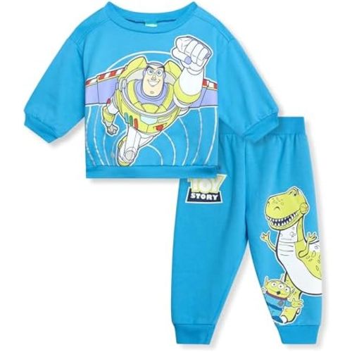 Disney Baby Boys' Jogger Set - 2 Piece Soft Fleece Crewneck Sweatshirt and Joggers for Boys - Cozy Baby Boy Clothes (12-24M)