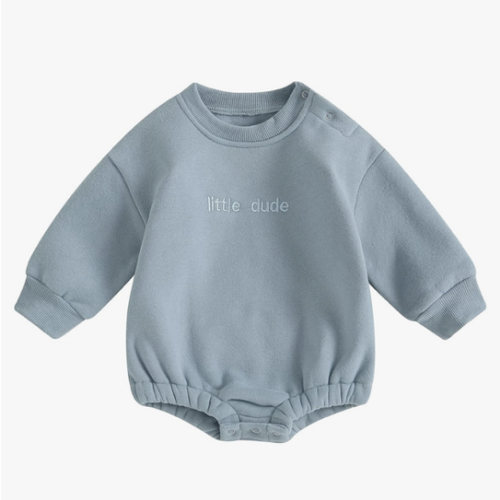 VISGOGO Newborn Infant Baby Boy Girls Oversized Romper Little Dude Sweater Onesie Coming Home Outfit Neutral Clothes