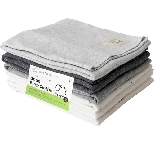 Snug Baby Cotton Burp Cloths, 20" x 12" Absorbent Cotton Burp Cloth Set for Newborn Boys and Girls, Lightweight Soft Color Feeding Essentials, Shoulder Drape and Diaper Bag Must-Have, Pattern