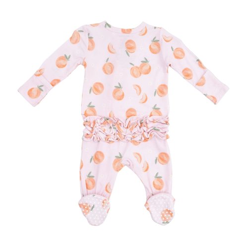 Angel Dear 2 Way Ruffle Footie - Sweet Peach | HONEYPIEKIDS