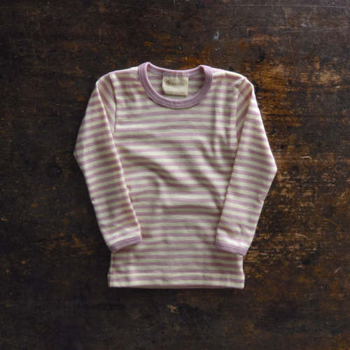 Merino Wool LS Top - Lilac Rose Melange/Natural