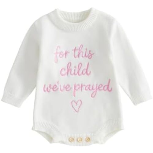 Kupretty Newborn Baby Girl Coming Home Outfit Ruffle Knit Sweater Romper