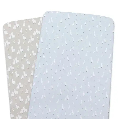 Bubba Blue 2 Pack Fitted Sheet Bedside Sleeper Provincial Sky/Almond | Baby Bunting AU