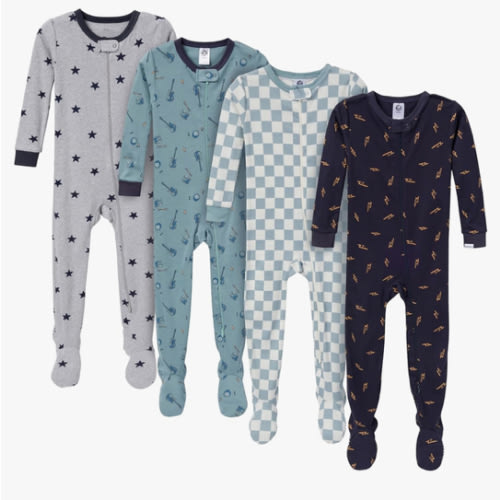 Gerber baby-boys Baby-boys 4-pack Footed Pajamas