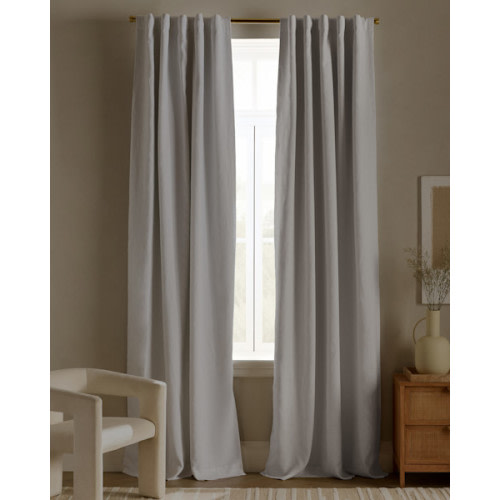 European Linen True Blackout Curtain in White
